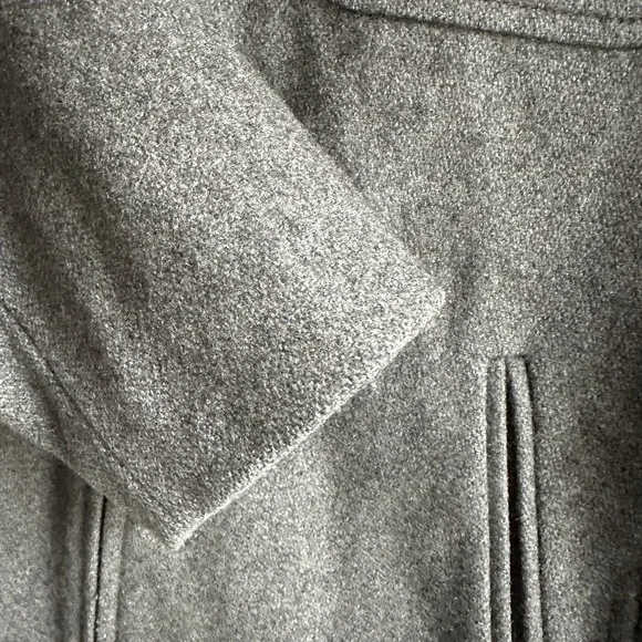 J Crew Jacket Womens Medium Gray Wool‎ Lined Coat YKK Zip Vintage Pockets - Picture 7 of 9